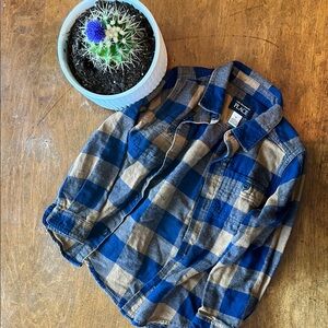 The Children's Place Blue and Tan Plaid Flannel Shirt